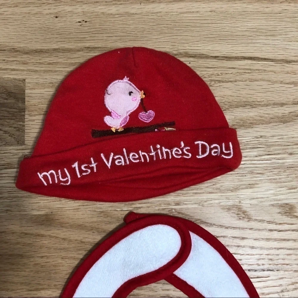 My 1st Valentine’s Day & Halloween Bib with Hat